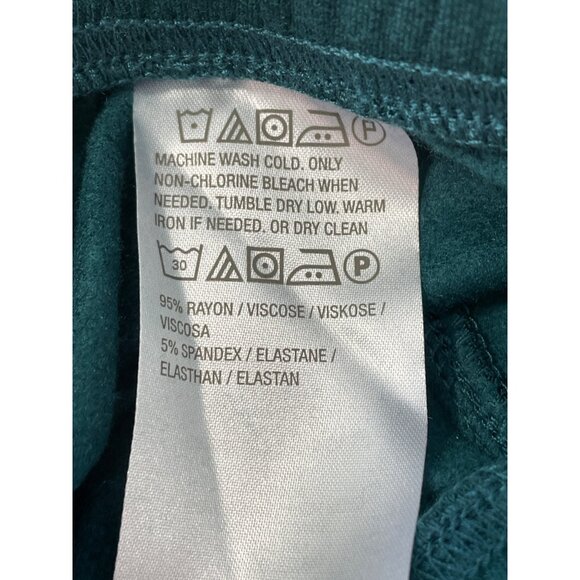 AnyBody Pet Brushed French Terry Full Length Pant Size Small Teal Lounge Comfy - Picture 7 of 9